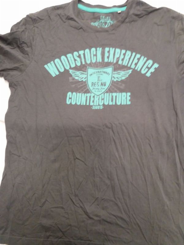 T-Shirt kurzarm Woodstock experience counter culture, dunkelgrau, Grösse XL