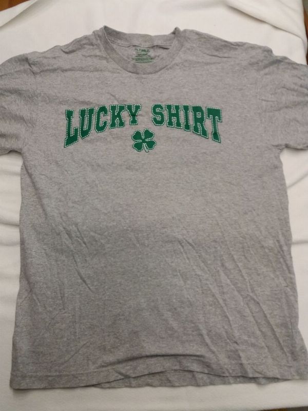 T-Shirt kurzarm St. Patrics Lucky Shirt, hellgrau, Grösse L