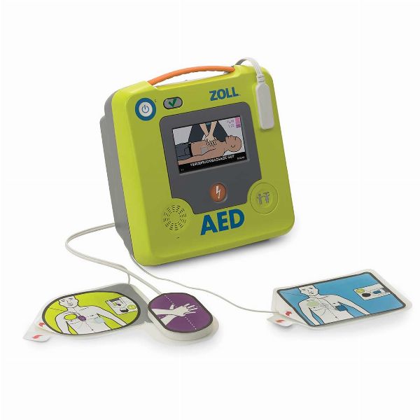 Defibrillator ZOLL AED 3 Swiss Edition, CPR-Feedback
<br>LCD-Farbdisplay, Text-Anzeige,
<br>Umschaltung Erwachsene/Kinder